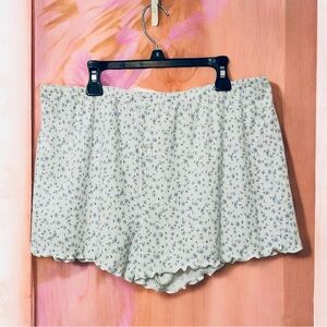 Laura Ashley High Waist Floral White and Blue Shorts